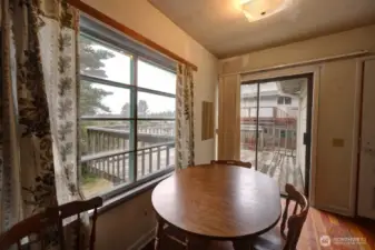 Dining room and sliding door to the rear deck