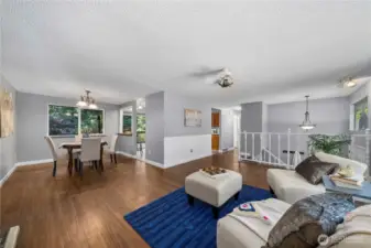 Large open and bright living room and family room