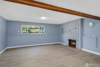 Cozy gas fireplace