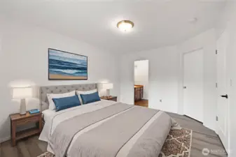 Virtually staged Primary bedroom