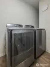 Laundry inside the house, off of the kitchen and main living space.