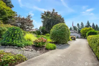 Private drive with ample parking.