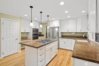 Newly updated kitchen cabinets with soft-close doors.