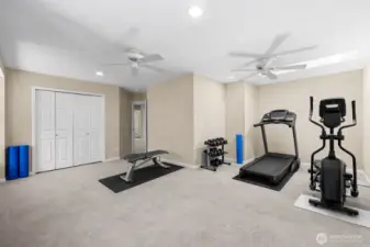 Large bedroom with flex space - Digitally Staged.