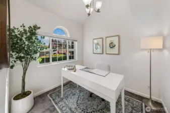 Main floor office off living room