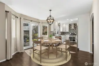 Natural light beams throughout this beautiful home and custom blinds and heat pump keep you comfortable. (virtually staged)