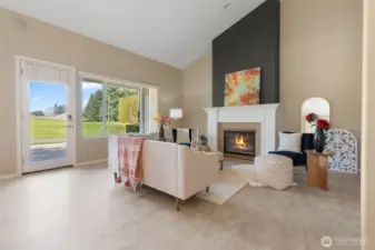 Beautiful and bright great room with views.