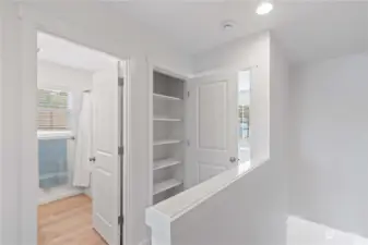 Spacious linen closet.