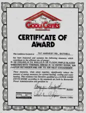 Super Good Cents Program Certificate of Award