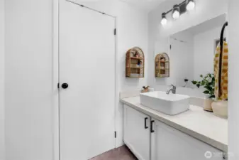 Primary bathroom, with separate shower area for privacy