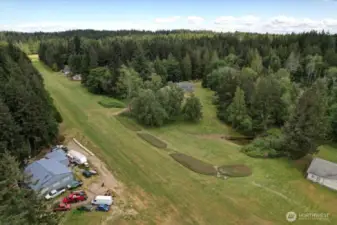 Aerial of runway