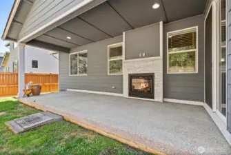 Covered Back Patio with Privacy AND Gas Fireplace