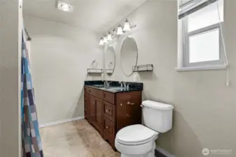Primary bath with tub and shower