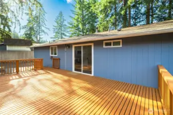 Back deck off of Dining area. RV parking beyond.