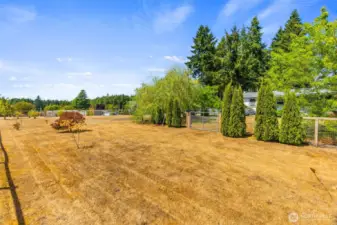 View of the exterior gated portion of the lot. It may be brown now, but it is a gorgeous lot!