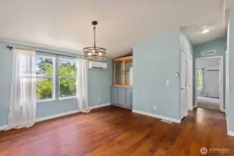 Dining room looking back toward bedrooms and main bathroom.