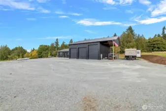 Extra gravel space in front of the ADU and shop