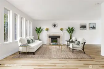 Spacious living room - virtually staged