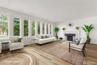 Spacious living room - virtually staged