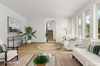 Spacious living room - virtually staged