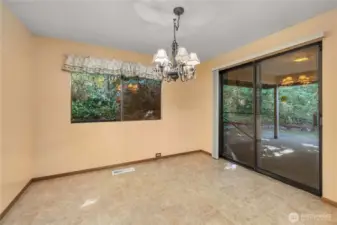 Second dining area would make a great breakfast nook w/ banquette-style seating. Plenty of room for larger cabinets and a large table, too!