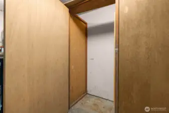 Private storage closet right outside the front door