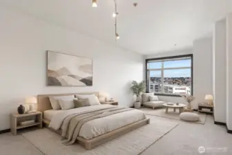 Virtually staged bedroom