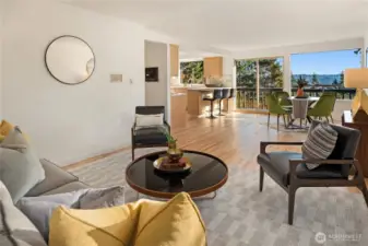 Looking across the family room shows the versatility of this room for multiple furniture arrangements.