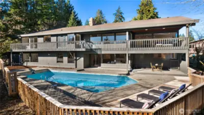 Looking back at the great lines this house displays. This shot gives you a better idea of how the deck and patio lays out.