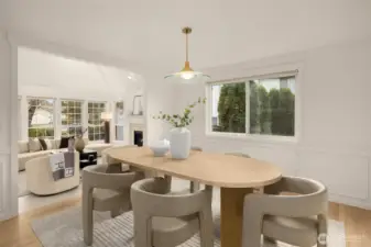 Dining room flows from the formal living room