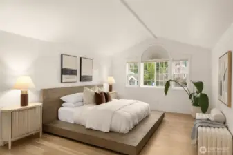 Luxurious and oversized primary bedroom