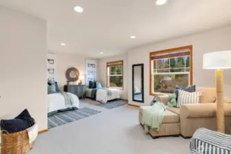 Largest upper level bonus room could oversized bedroom. This room offers large walk-in closet.