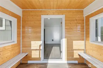 Mudroom in the entry of main house.