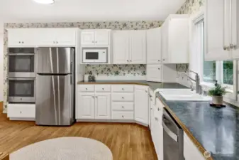 Ample cabinet space and storage.