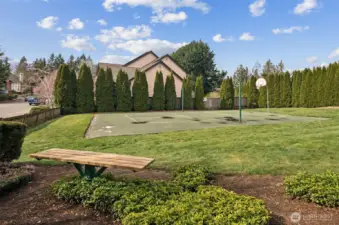 Neighborhood park with sport court.