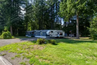 Property extends out to the corner and room to park an RV