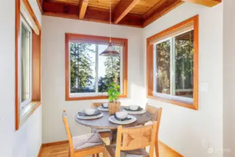 Dining area with view of the water