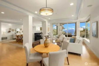 Multiple dining spaces make it easy to host a crowd for holidays.