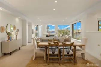 Integrated gathering spaces allow effortless entertaining.