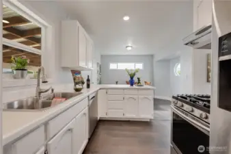 Deeper kitchen sink & window for fresh air for the night dinner might have cooked a little too long.  All stainless appliances