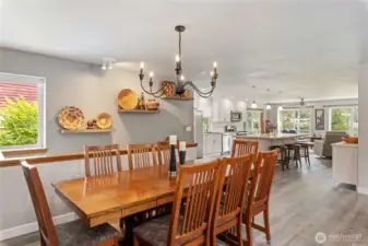 The large dining area is perfect for gatherings of all sorts!