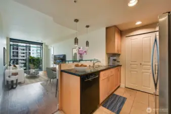 Kitchen & living room - Virtually Staged