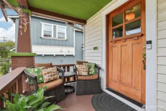 Charming covered front porch.
