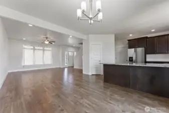 Dining area open to living room