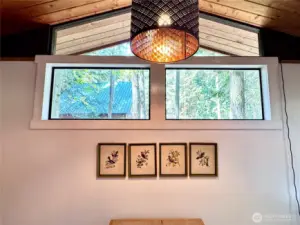 High transom windows in great room