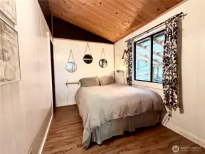 Bedroom is bright and cheerful