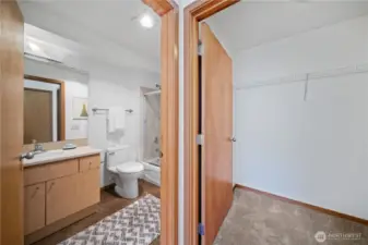Primary full bath and Walk in closet