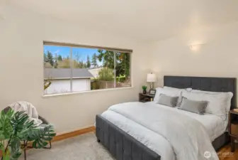 Primary Bedroom Overlooking Backyard