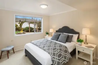 Lower Level Bedroom Overlooking Backyard