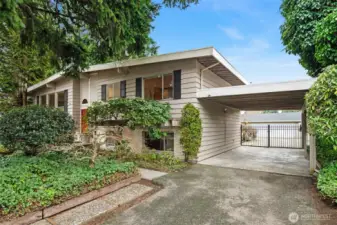 Portico That Leads To Backyard and 3-Car Detached Garage